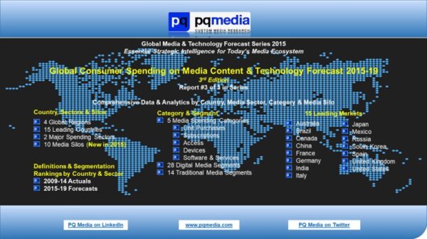 Global Consumer Spending on Media Content & Technology Forecast 2015-19